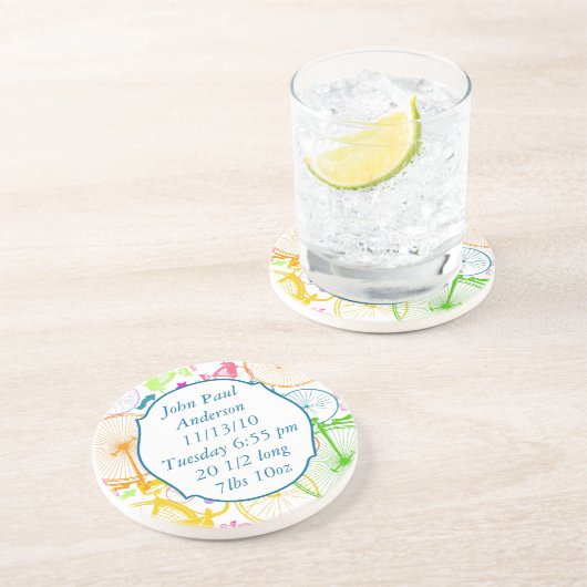  moderne fiets kleurrijke Onderzetters (Zijkant)