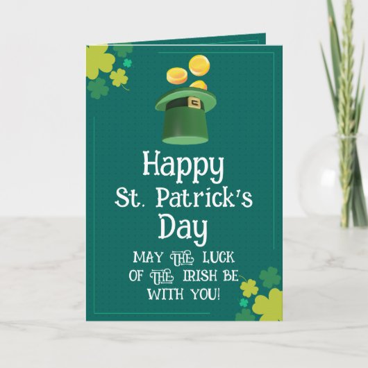 Moderne fijne St. Patrick's Day - Ierse Zegen Kaart (Voorkant)