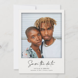 Moderne  film lijst bruiloft foto aankondiging