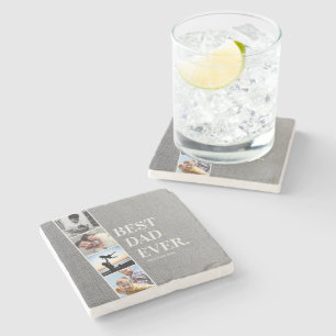 Moderne filmstrip Beste vader ooit foto-inklage Stenen Onderzetter
