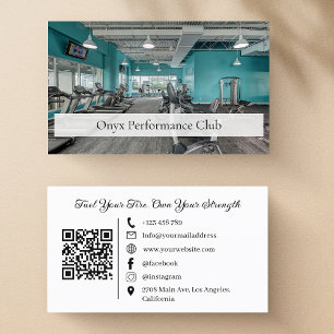 Moderne Fitness Gym Trainer Sociale Media QR Code Visitekaartje