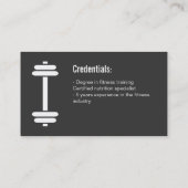 Moderne fitness Personal Trainer Gewicht zwart Visitekaartje (Achterkant)