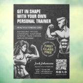 Moderne fitness trainer bodybuilding sportschool i raamsticker (Vel 3)