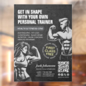 Moderne fitness trainer bodybuilding sportschool i raamsticker (Vel 2)