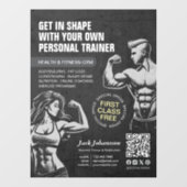 Moderne fitness trainer bodybuilding sportschool i raamsticker (Vel)