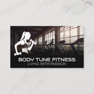 moderne fitnessruimte   Fitness Logo Visitekaartje