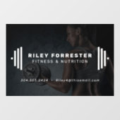 Moderne fitnesstrainer barbell-fotobusiness raamsticker (Vel)