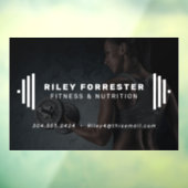 Moderne fitnesstrainer barbell-fotobusiness raamsticker (Vel 3)