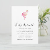 Moderne flamingo | Baby Sprinkle Invitation Kaart (Staand voorkant)