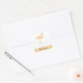 Moderne Flamingo, Dank u vierkant Sticker (Envelop)