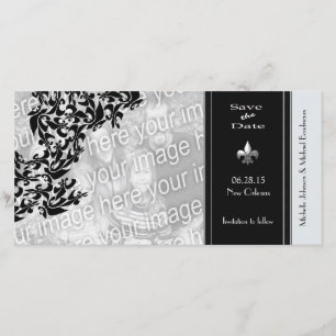 Moderne Fleur de Lis Enregistrer la date Carte pho
