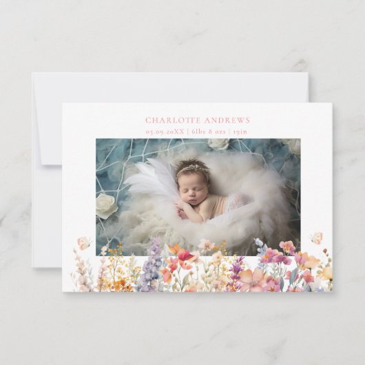 Moderne, Fleur sauvage, 2 Photo Nouveau Merci bébé (Devant)