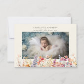 Moderne, Fleur Sauvage, 2 Photo Nouveau-Né Merci (Devant)