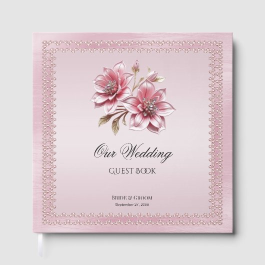 Moderne Fleurs roses modernes Livre d'or (Recto)