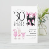 Moderne Flirty Dertig 30e verjaardag uitnodiging (Staand voorkant)