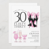 Moderne Flirty Trente 30e anniversaire Invitation (Devant / Derrière)