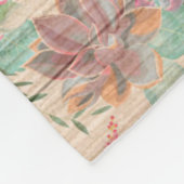 Moderne flora op hout, populair fleece deken (Hoek)