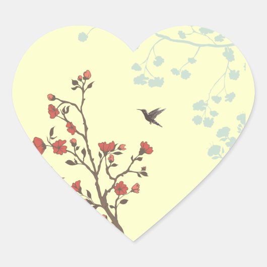 Moderne Floral 2 Hart Sticker (Voorkant)