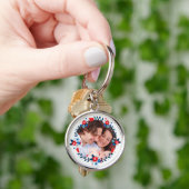 , moderne Floral, aangepaste foto Sleutelhanger (Hand)