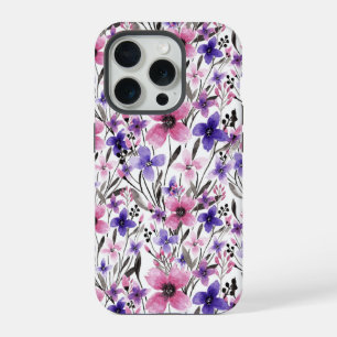 Moderne floral aquarelle rose violet de campagne