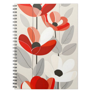 Moderne Floral Art Print Notitieboek