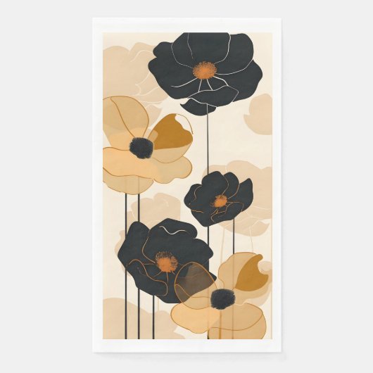 Moderne Floral Art Print Servet (Voorkant)