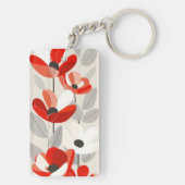 Moderne Floral Art Print Sleutelhanger (achterkant)