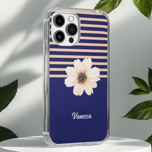 Moderne Floral Blue Peach Case-Mate iPhone Case