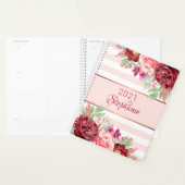 Moderne Floral Blush Pink Striade personnalisée (Devant avec enveloppe)