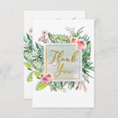 Moderne Floral Botanique Élégant Merci chic (Devant / Derrière)