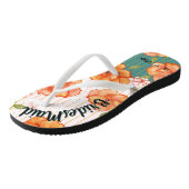 Moderne Floral Bridesmaid Wedding Favor Teenslippers (Schuin)