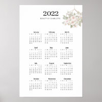 Moderne, floral calender 2022 Poster