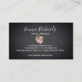 Moderne Floral Chalkboard Interior Designer Visitekaartje (Achterkant)
