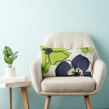 Moderne Floral Chartreuse Navy Cream