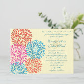 Moderne Floral Chrysanthemum Wedding Invitations Kaart (Staand voorkant)