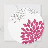 Moderne Floral Chrysanthemum Wedding Invitations Kaart (Achterkant)