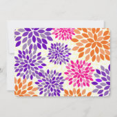 Moderne Floral Chrysanthemum Wedding Invitations Kaart (Achterkant)