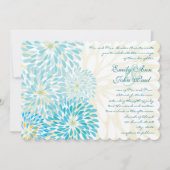 Moderne Floral Chrysanthemum Wedding Invitations Kaart (Voorkant)