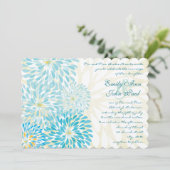 Moderne Floral Chrysanthemum Wedding Invitations Kaart (Staand voorkant)
