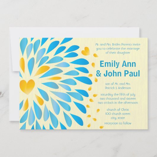 Moderne Floral Chrysanthemum Wedding Invitations Kaart (Voorkant)