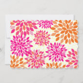 Moderne Floral Chrysanthemum Wedding Invitations Kaart (Achterkant)