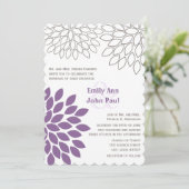 Moderne Floral Chrysanthemum Wedding Invitations Kaart (Staand voorkant)