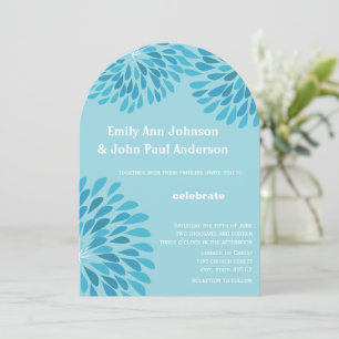 Moderne Floral Chrysanthemum Wedding Invitations Kaart