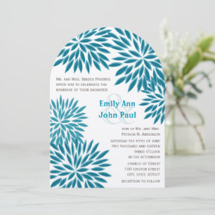 Moderne Floral Chrysanthemum Wedding Invitations Kaart