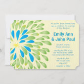 Moderne Floral Chrysanthemum Wedding Invitations Kaart (Voorkant)