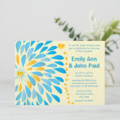 Moderne Floral Chrysanthemum Wedding Invitations Kaart (Staand voorkant)