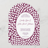 Moderne Floral Chrysanthemum Wedding Invitations Kaart (Voorkant / Achterkant)
