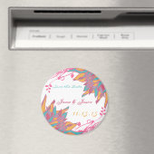 Moderne Floral Chrysanthemum Wedding Invitations Magneet (Insitu (Vaatwasser))