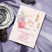 Moderne Floral Crescent Iftar Party uitnodiging