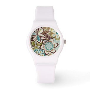 Moderne Floral Design Horloge